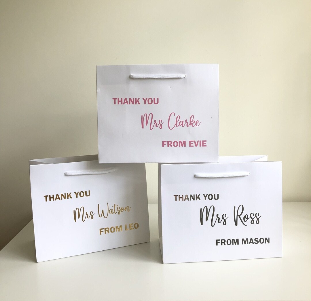 Teacher Gift Bag, Personalised Teacher Gift, End of School Gift Bag ...