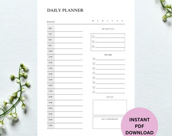 Hourly Daily Planner Printable: Time Blocking Schedule (A4 PDF)