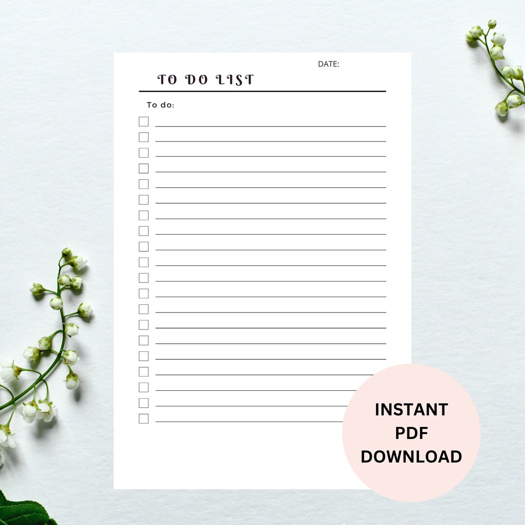 Simple to Do List Printable: A4 Task Planner (PDF Download) - Etsy