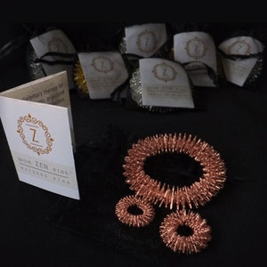 3 kits of 3 Acupressure Massage rings, well being rings, Massage ZEN rings, Reflexology zen finger Rings, Health, meditation, YOGA, chi ring