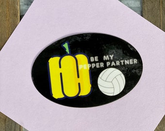 Volleyball Sticker/pepper partner/hydro sticker/sports sticker/volleyball gift/volleyball player/gift for volleyball team/let's pepper