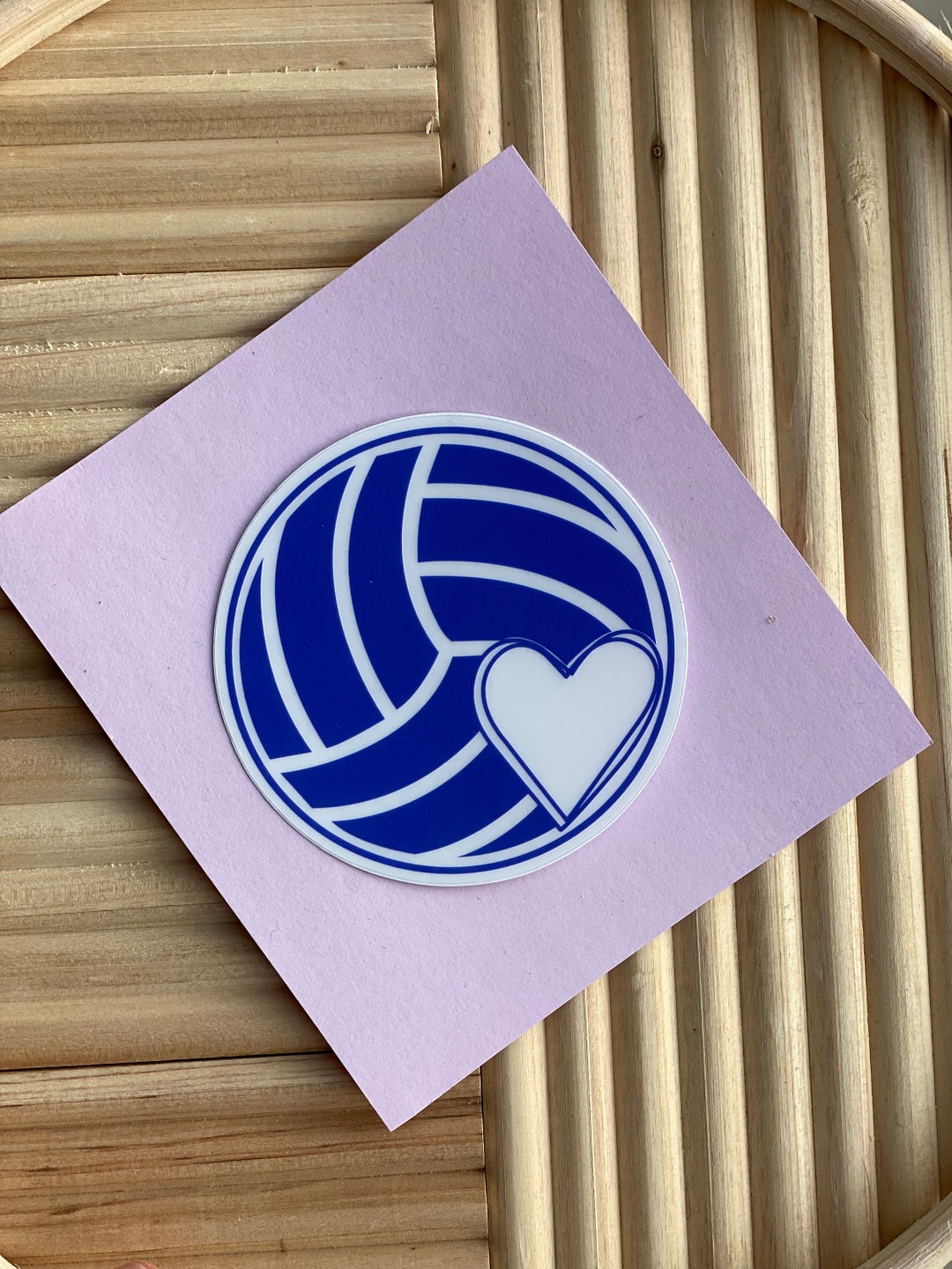 Clear Volleyball Sticker Blue Heart/beach Volleyball/hydro Sticker