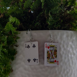 PERSONALIZABLE Mini Playing Card Earrings | Tiny Cards | Hypoallergenic | Drop Earrings | Clip On Earrings