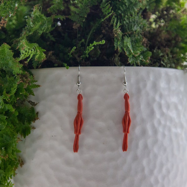 Giant Squid Earrings | Hypoallergenic | Drop Earrings | Clip On Earrings