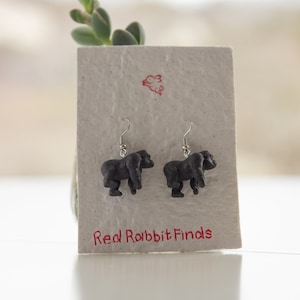 Mini Gorilla Drop Earrings: Hypoallergenic Clip-On Option