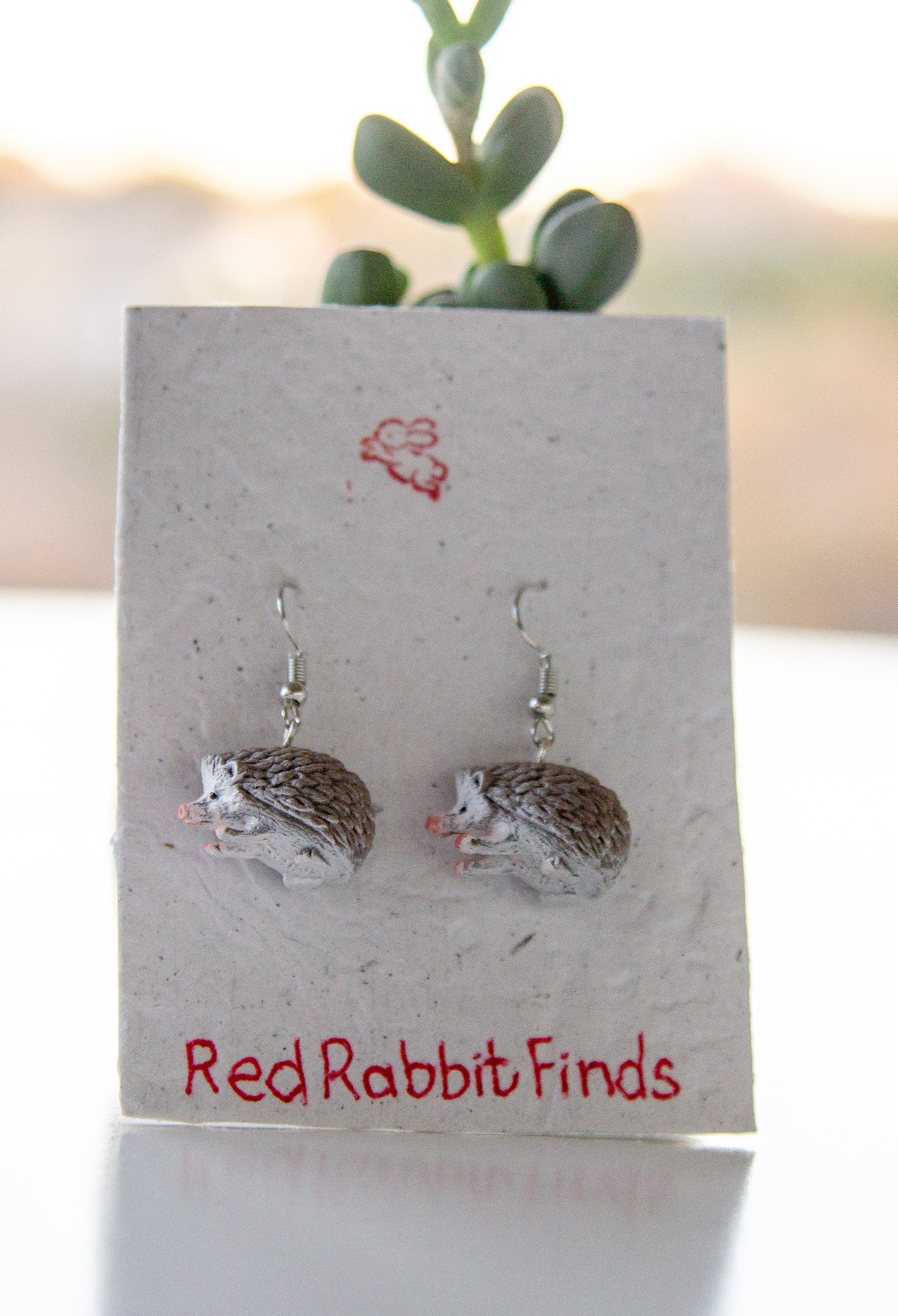 Hedgehog Drop Earrings: Hypoallergenic Jewelry, Clip-on Option