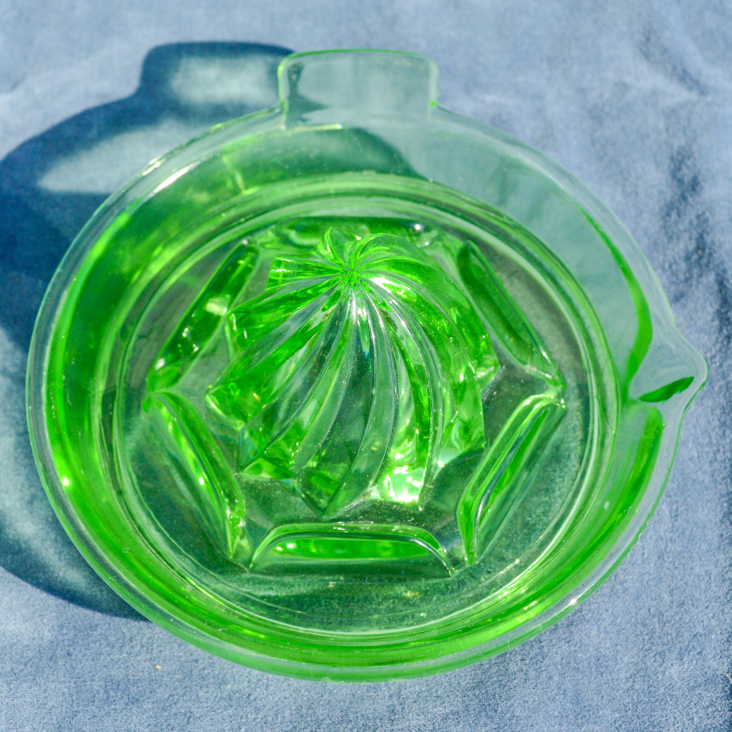 Green Depression Glass Juicer Etsy