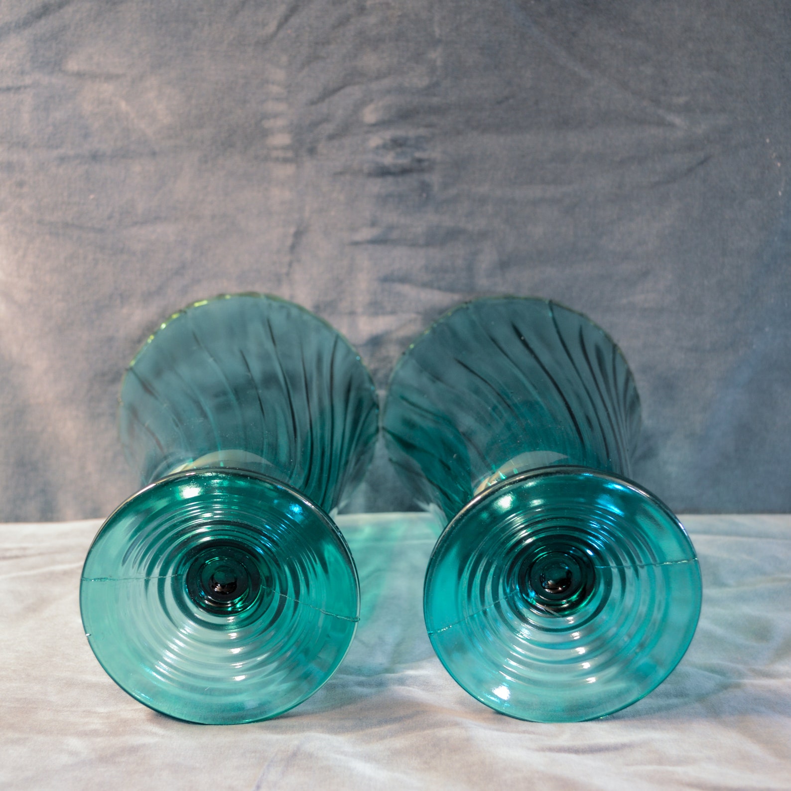 Glass Co. Large Ultramarine Vase w/ Swirl Pattern Etsy