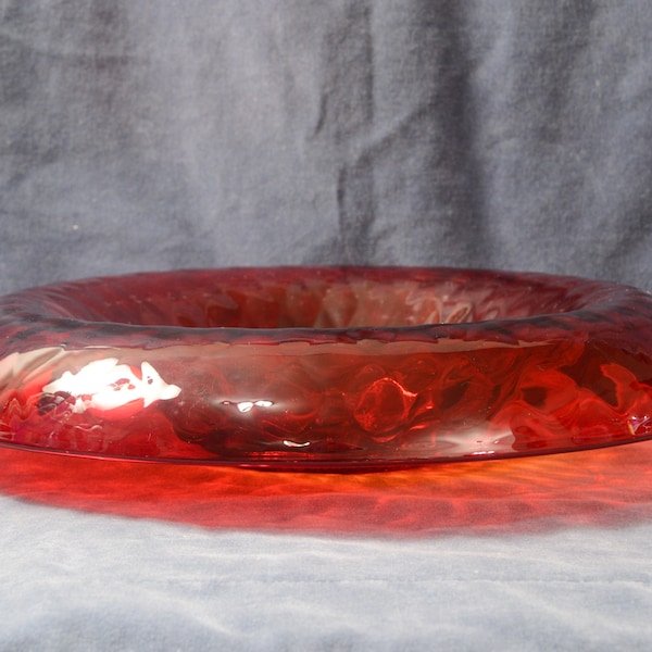 Pigeon Blood Red, Depression Glass, Reversible Console Bowl