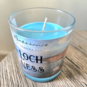 Loch Ness Soy Candle Mountain Lake Fresh Scent 10 oz. Scotland Scottish Hand Poured by Renessance image 2