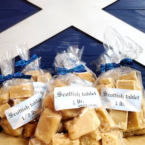 Vanilla Whisky Scottish Tablet Candy - Flavored Authentic Scotland Family Recipe / Britain / British / European Sweet Dessert Gift