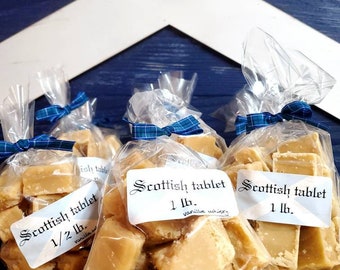 Vanilla Whisky Scottish Tablet Candy - Flavored Authentic Scotland Family Recipe / Britain / British / European Sweet Dessert Gift