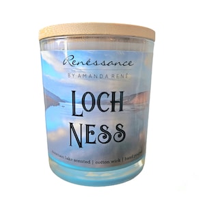 Loch Ness Soy Candle Mountain Lake Fresh Scent 10 oz. Scotland Scottish Hand Poured by Renessance image 1