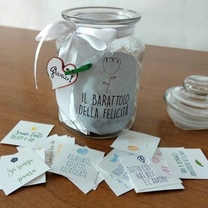 Barattolo della Felicità - Carte di ispirazione stampabili con messaggi positivi - Carte motivazionali in italiano