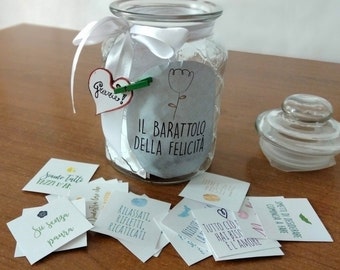 Jar happiness - Printable inspirational cards with positive messages Motivational cards in italian