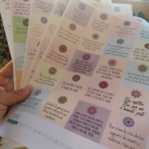 Puede incluir: Una colecci&oacute;n de tarjetas de citas motivacionales coloridas con dise&ntilde;os florales. Las tarjetas presentan mensajes inspiradores en italiano, como "Non aspettare. Non sara mai il momento giusto" (No esperes. Nunca ser&aacute; el momento adecuado).
