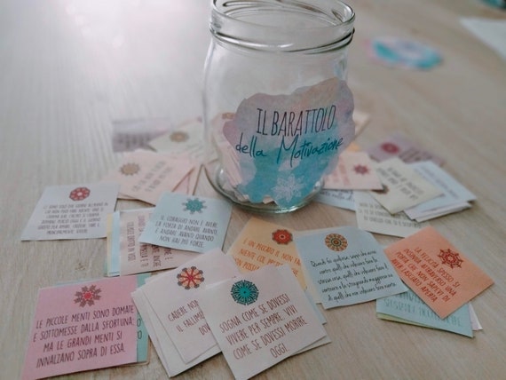 Il Barattolo della Motivazione - Carte stampabili con messaggi positivi mandala - Carte motivazionali in italiano