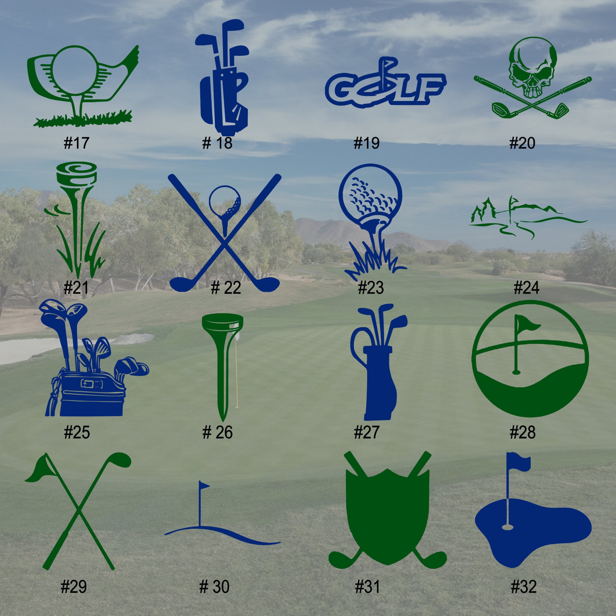 GLF1732 GOLF vinyl decal golfer car window decal golfing Etsy
