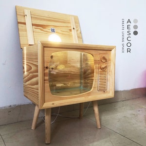 Unique Wooden Aquarium TV model is designed and processed image 4