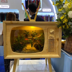 Unique Wooden Aquarium TV model is designed and processed image 6