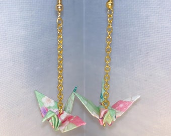 origami crane earrings