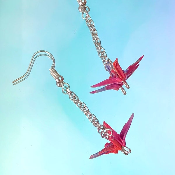 mini drop crane earrings