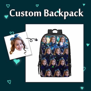 Sac d’école unisexe personnalisé, sac à dos de voyage, sac photo personnalisé, sacs d’été, visage personnalisé, cadeau pour elle, cadeau pour lui, pour les enfants, les enfants