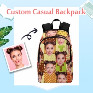 Custom Adult Casual Backpack,bag,personalized photo bag,Summer bags, custom face,Gift for her,gift for him,for kids,children