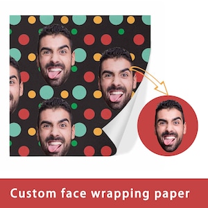 Custom Gift Wrapping Paper with Face Personalized Christmas Wrapping Paper with Photo 58"x 23" (1 Roll) Customize Unique Wrapp Papers