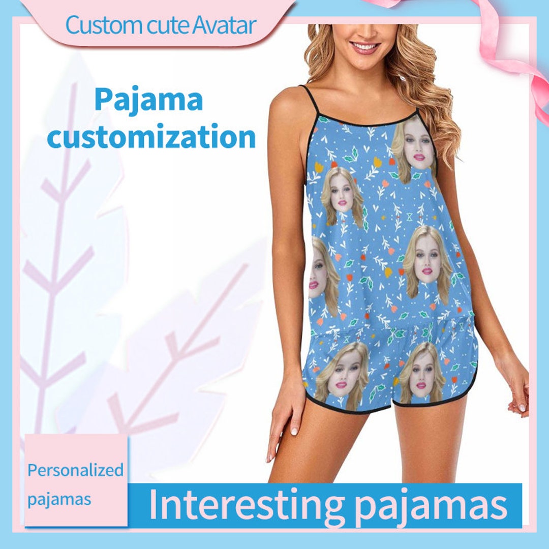Women's Short Pajamas Set, Personalized Photo Pajamas, Anniversary