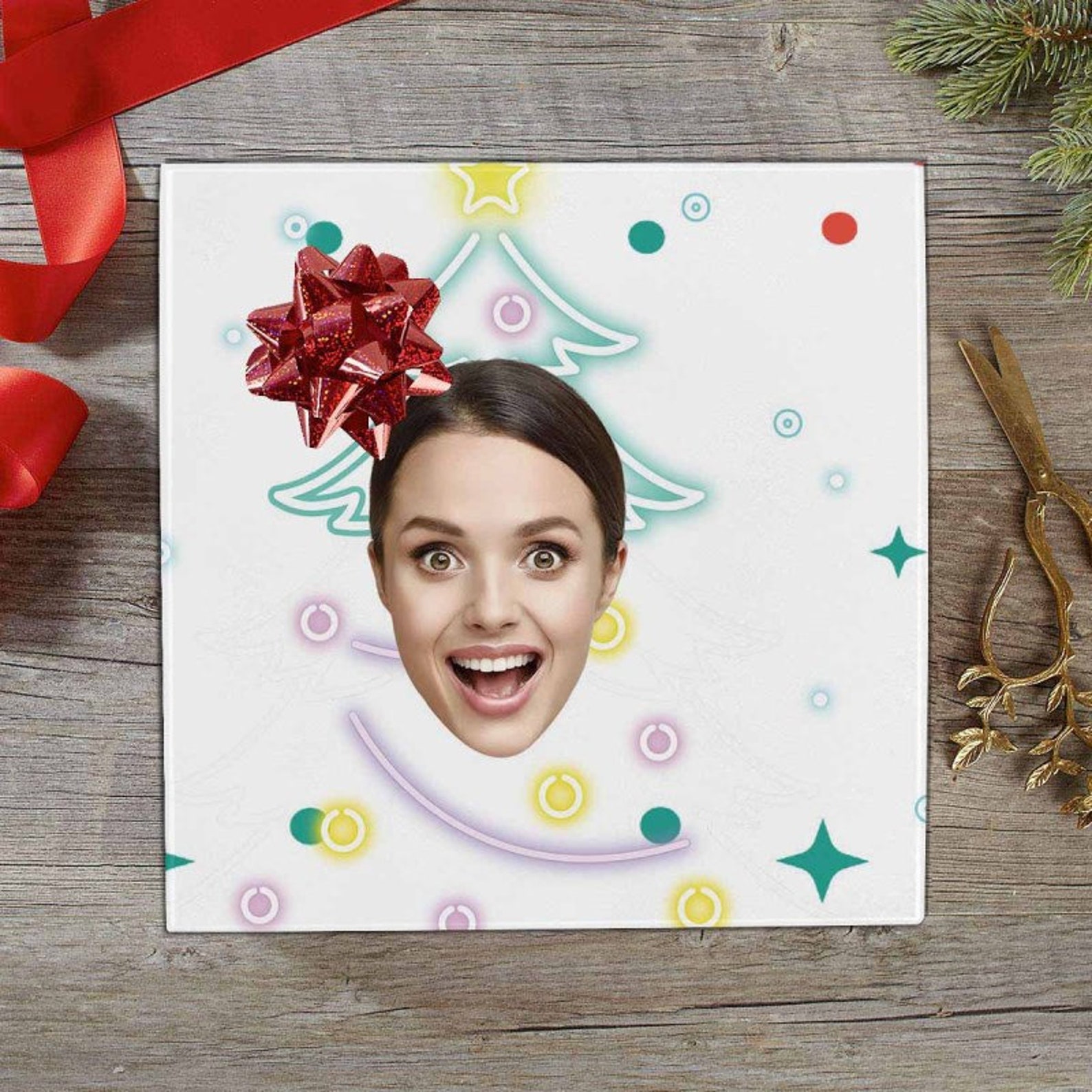 Custom Gift Wrapping Paper With Face Personalized Christmas Wrapping
