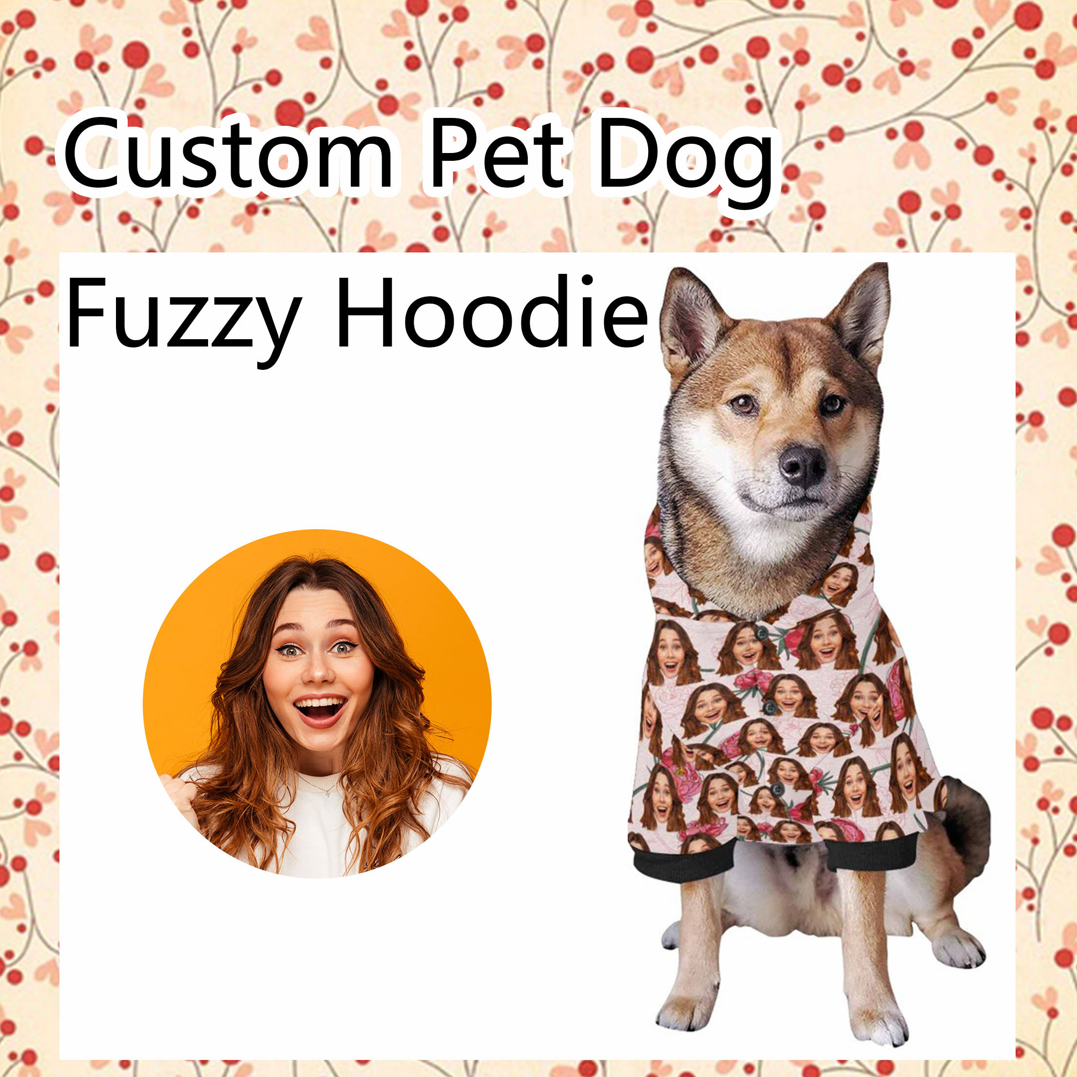 All Over Print Pet Dog Fuzzy Hoodiecustompersonalizedcustom - Etsy