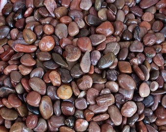 Red & Jasper Carnelian Onyx Pebbles: High Polished Exotic Stones safe for aquariums