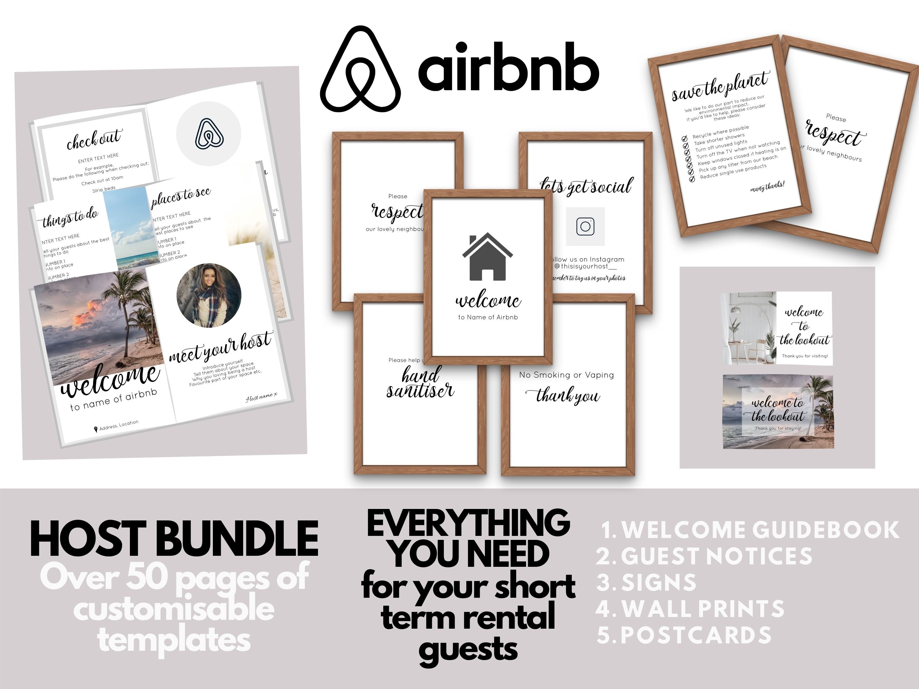 Airbnb guest book template Printable guest book template Etsy