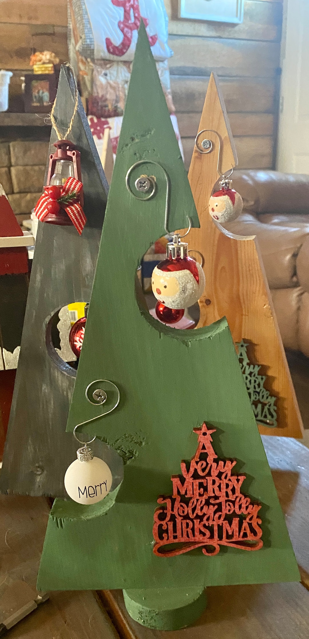 Table Top Christmas Trees With Ornaments ornaments Are Changeable Etsy