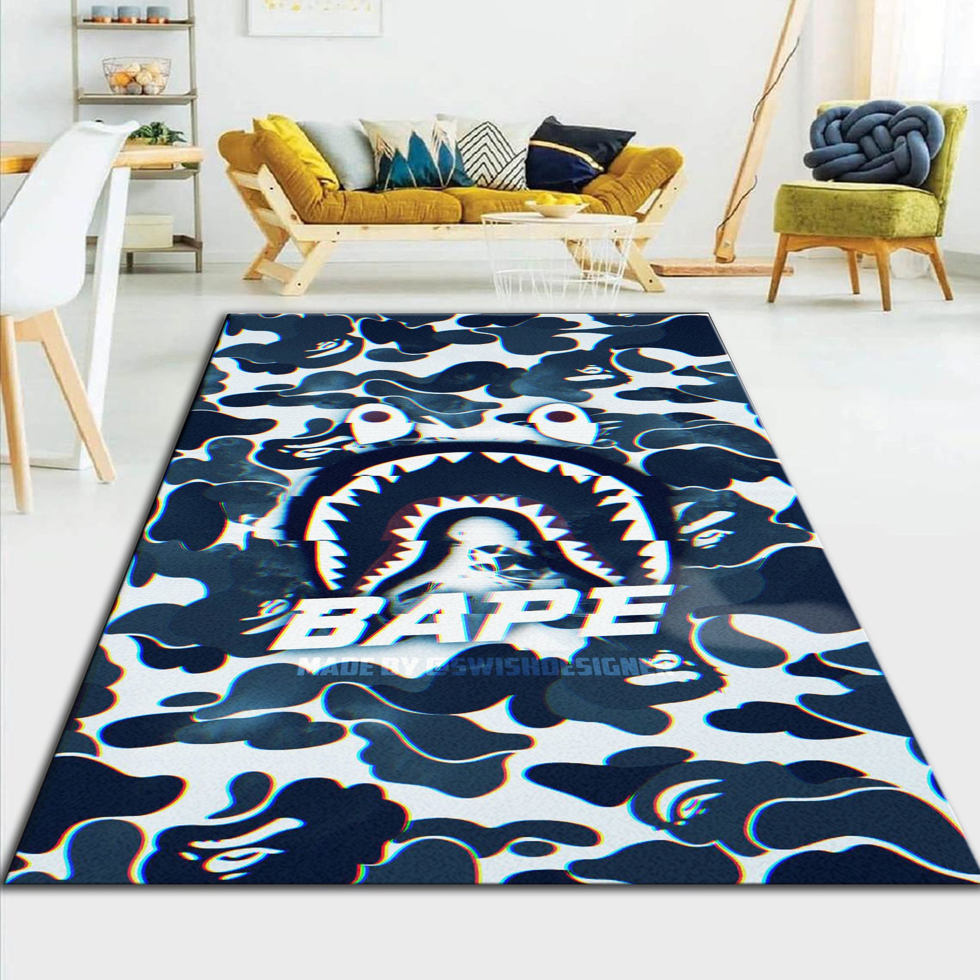 Street Fashion Designer Inspired Rug Streetwear Plush Floor Etsy