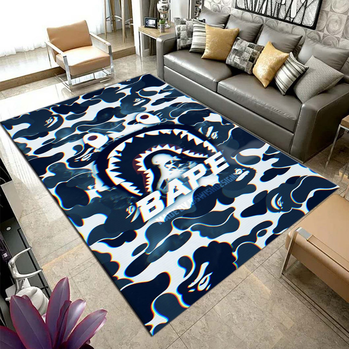 Street Fashion Designer Inspired Rug Streetwear Plush Floor Etsy