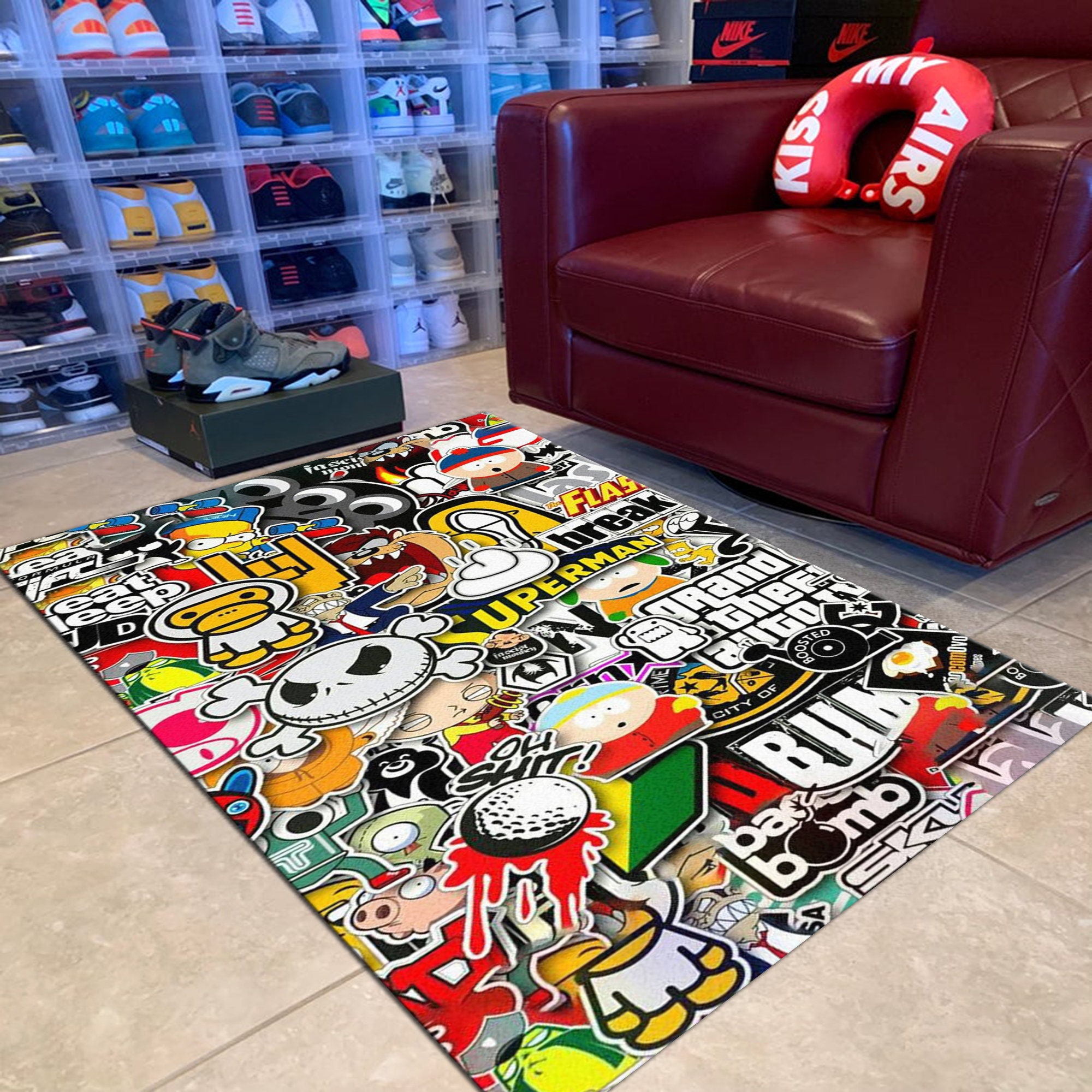 Graffiti Street Fashion Designer Inspired Rug Streetwear Etsy