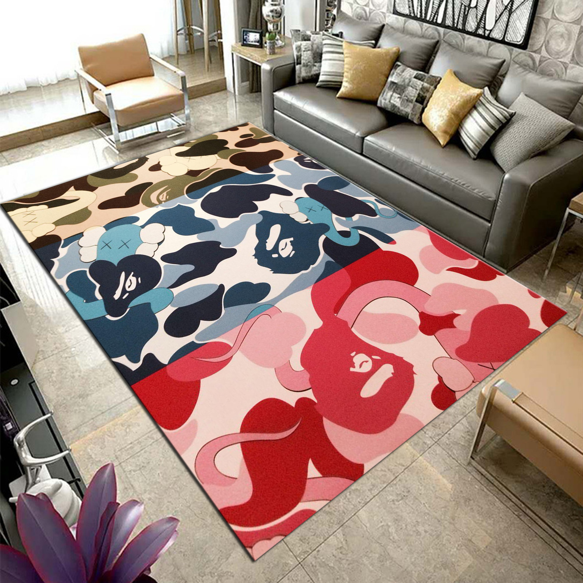 Street Fashion Designer Inspired Rug Streetwear Plush Floor Etsy