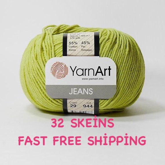 4 Skein YarnArt Jeans Yarn, Cotton Amigurumi Yarn Set, 2-Fine Knitting and  Crochet Yarn, Multicolor Cotton Acrylic Thread, Soft Yarn for Crafter