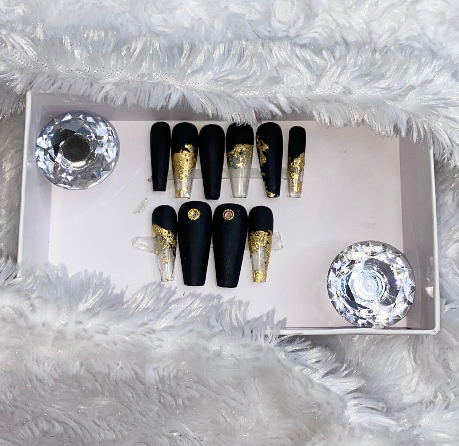 Black with 24K Gold flakes Matte Etsy