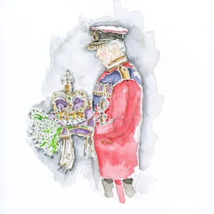 Boutique Royale|Carte Portrait de Sa Majesté le Roi| Couronnement du roi Charles III|| Carte vierge hommage à la reine Elizabeth II | Royaume-Uni