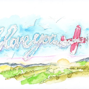 Hochzeitskarte| Liebe|Verlobung| Jubiläum | Glückwunschkarte| Leer| Herzform | Vintage Flugzeug | Handarbeit| FSC-zertifiziert