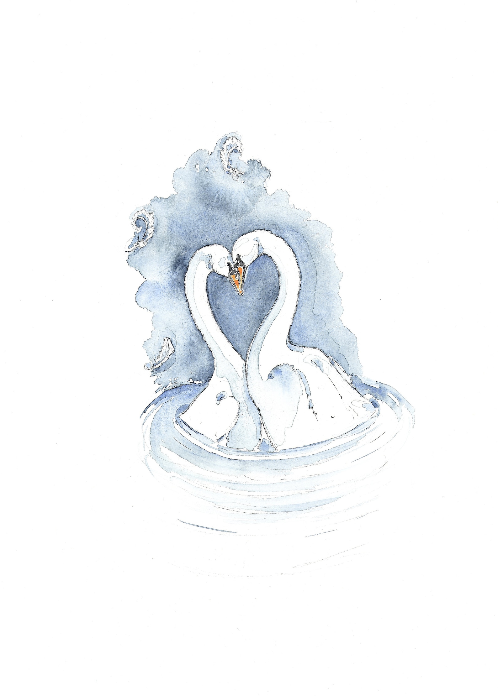 Schwan Feder Liebe Herz Wunderschöne Karte Einfach zu sagen Etsy
