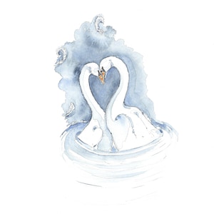 Schwan Liebe Herz Karte | Valentinstag| Jubiläum | Hochzeit| Verlobungskarte | Handgemacht nur zu sagen| DE| Stratford-upon-Avon Schwanen-Gruß-Karte