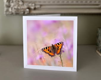 Butterfly greetings card - blank greetings card - flower card - nature card - fine art photography - Hand made cards