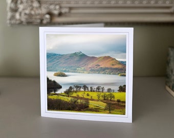 Lake District Greetings Card – Derwent Water, Cat Bells Photography