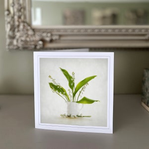 Carte de voeux muguet - carte de voeux vierge - carte de fleurs - carte de nature - photographie d'art - cartes faites à la main