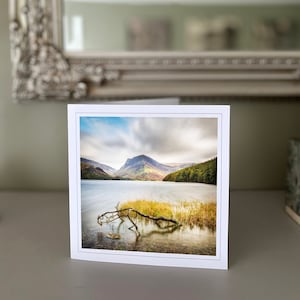 Buttermere - Lake District - cartão de felicitações em branco - cartão de paisagem - cartão de natureza - belas artes - cartões feitos à mão