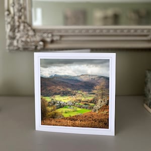 Grasmere - Lake District - carte de voeux vierge - carte de paysage - carte de nature - oeuvre d'art - cartes faites main - cartes de remerciement d'anniversaire